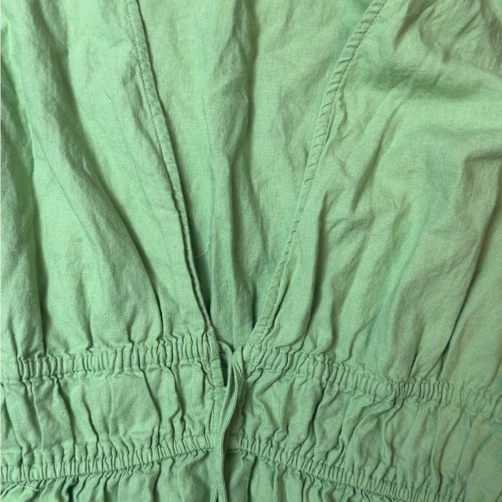 Madewell Green Sleeveless Gathered Waist Dress Size XL - Picture 4 of 7